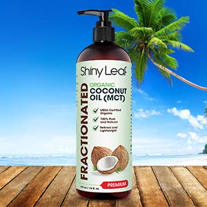 Fractionated Coconut Oil, 100% Pure & Natural Body Oil for Massage & Aromatherapy, Carrier Oil for Essential Oils, Non-Greasy Hair & Skin Care Moisturizer by Shiny Leaf 16 fl. oz. - BeesActive Australia