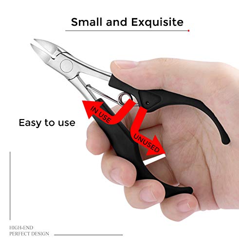 BOJIALE Professional Thick Toenail Clippers，Treatment Ingrown Toe Nails, Heavy Duty Soft Grip Podiatrist Tool Good For Everyone & Seniors | Use for Family and Medical (E-11, Black) E-11 - BeesActive Australia