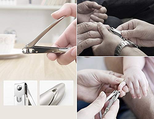 Nail Clippers for Thick Nails-Stainless Steel Nail Cutter with Catcher, No Splash Nail Clippers with Nail File, Sharp and Durable Nail Clipper, for Men and Women, Kids and Seniors,Bionic Design Big-Rose Gold - BeesActive Australia