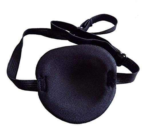 XINGZI Black Eyepatch-Soft Comfortable Adjustable Concave Shape Black Pirate Eyepatch Single Eye Mask for Adult Kid's Amblyopia Lazy Eye Recovery Eye - BeesActive Australia