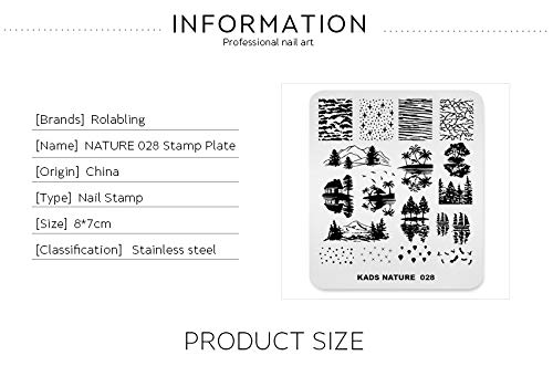 Nail Stamping Plate Fashion Nature Lake Lakeside River Seaside Jungle Night Sky Theme Multi-Pattern Stamp Print Image Stamp Template Nail Art for Nail Design By Rolabling NA028 - BeesActive Australia