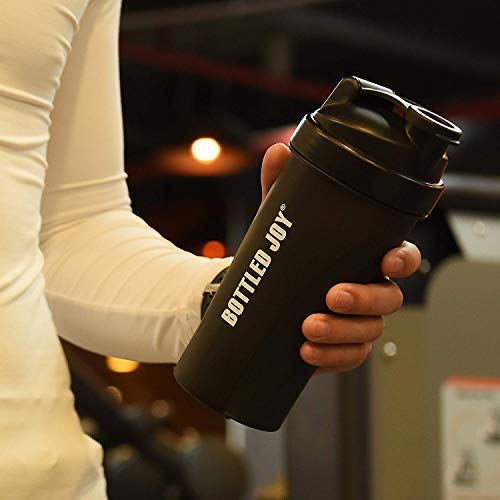 VENNERLI Protein Shaker Bottle 800ml Shaker Cup with Mixer Ball BPA Free Plastic Leakproof Sports Water Bottle for Fitness Sports and Travel Non-Slip Mix Drinking Bottle 34oz / 800ml Black - BeesActive Australia