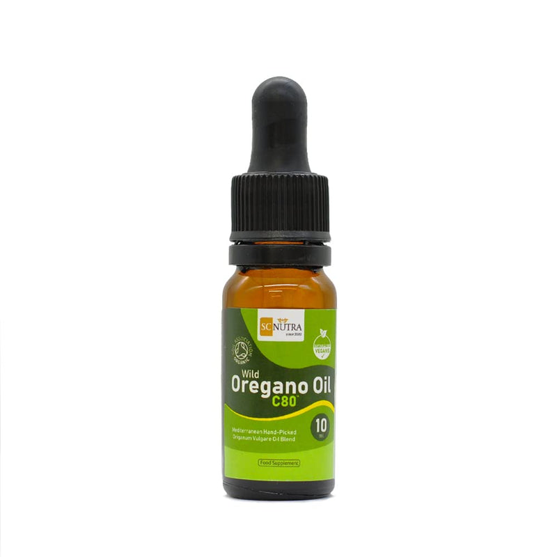 Organic Wild Oregano Oil C80 10ml (70 Servings) - 83%+ Carvacrol & Low Thymol Levels - UK Soil Association Approved - SC Nutra / Sweet Cures - BeesActive Australia