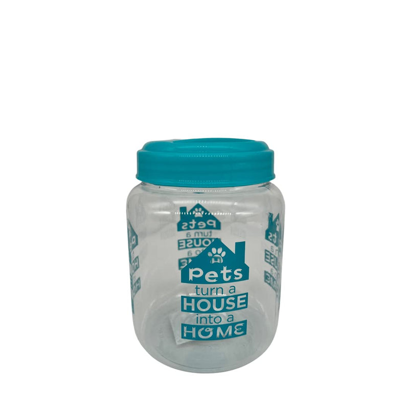 KS BPA-Free Plastic Airtight Dog Cat Pet Treat & Food Storage Containers Canisters Jars Turquoise & Black You had me at Woof Pets Turn a House into a Home (Set of 2) - BeesActive Australia