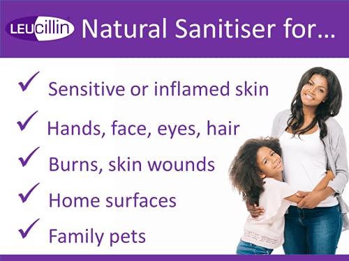 Leucillin Family Sanitiser | Travel Size Hand Sanitiser | Alcohol Free Antibacterial, Antifungal & Antiviral Antiseptic Spray Disinfectant | Hypochlorous Sanitiser for Hands, Face, Skin (3 x 60 ml) 60 ml (Pack of 3) - BeesActive Australia