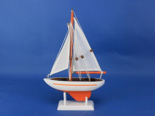 [AUSTRALIA] - Hampton Nautical Pacific Sailer Orange 9" Hampton Nautical Model Ship, Fully Assembled (Not a Kit) 9 inch 