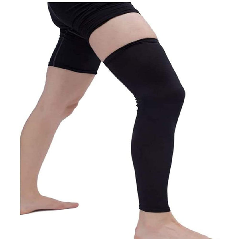 Leg Sleeves Compression Long Sleeve Calf and Shin Supports for Football Basketball Cycling (XX-Large,Black) XX-Large Black - BeesActive Australia