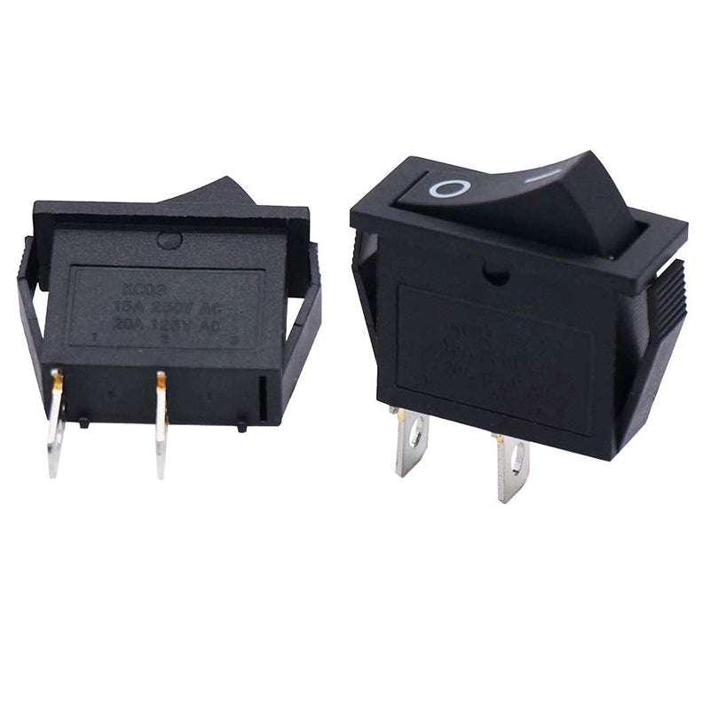 Twidec/5Pcs Rocker Switch 2 Pins 2 Position ON/Off AC 15A/125V 20A/250V SPST Car Boat Black Rocker Switch Toggle（Quality Assurance for 1 Years）KCD3-101 - BeesActive Australia