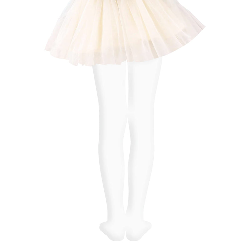 UTTPLL Stretchy Dance Tights Comfort Ballet Tights Kids Super Elasticity School Uniform Athletic Leggings For Girls 01 White 3-6 Years - BeesActive Australia