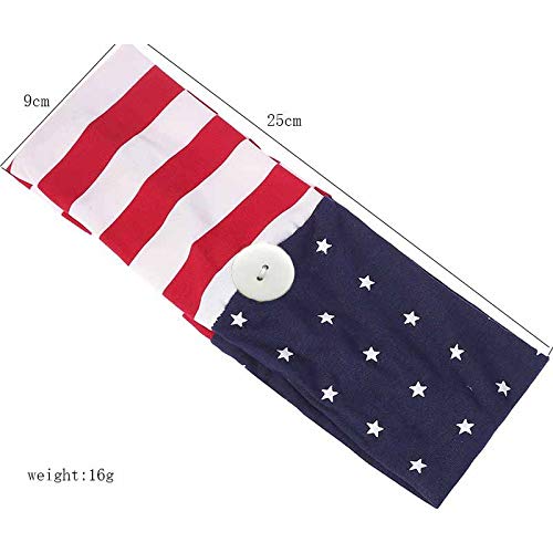 Brishow Button American Flag Headbands Non Slip Turban Head Wrap Fabric Hairband Elastic Healthcare Ear Protection Sweatband Fashion Headbands for Women and Girls - BeesActive Australia