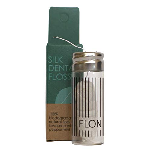 FLON Natural Silk Dental Floss, Peace Silk coated in Candelilla Wax, Mint Flavoured, Compostable & Eco friendly ~ 30 metres - BeesActive Australia