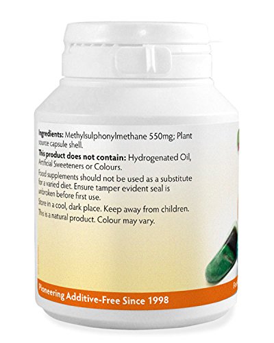 MSM (methylsulphonylmethane) 550mg x 90 Capsules (100% Additive Free Supplements) - BeesActive Australia