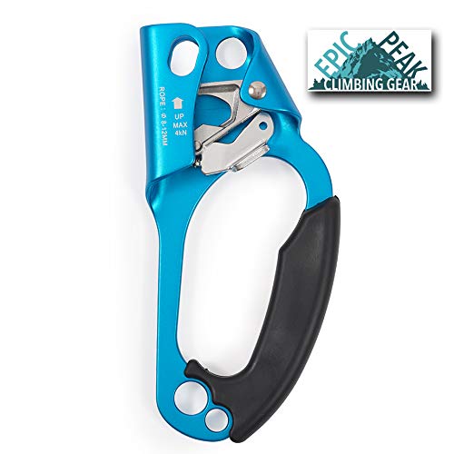 EPIC PEAK Right Hand Ascender - Strong Climbing Equipment with Ergonomic Rubber Handle and Steel Cam - Best Used with 8-12mm Rope - Sport Climber, Arborist, and Mountaineering Safety Tool with Decal - BeesActive Australia