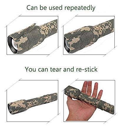 QPOWER 12 Rolls Camouflage Tape Wrap - Multi-Functional Stretch Bandage Self-Adhesive for Hunting Gun-Protective Wrap Military Camo Non-Woven Fabric - BeesActive Australia