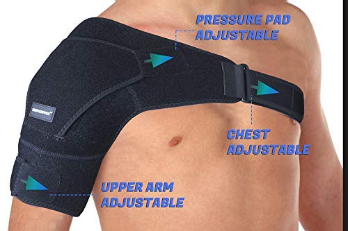 Thx4COPPER Magnetic Shoulder Brace, Compression Support Wrap Belt, Adjustable Stabilizer,Arm Injury Prevention for Dislocated AC Joint, Labrum Tear, Pain, Arthritis, Bursitis, Scapula Tendonitis-RS Right S-M - BeesActive Australia