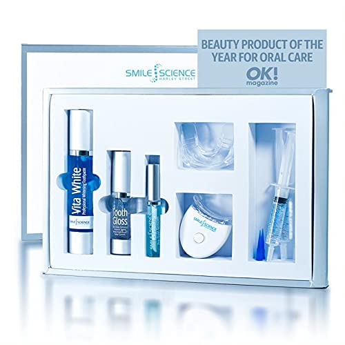 Smile Science Harley Street - Professional Teeth Whitening Treatment- Whitening Kit & Aftercare - Up to 8 Shades Whiter - Vegan Teeth Whitening Kit - Rapid Results - All-in-One Home Solution - BeesActive Australia