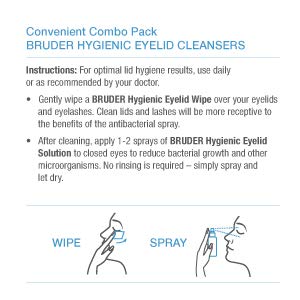 Bruder Hygienic Eyelid Cleansers Value Pack | Hygienic Eyelid Wipes & Eyelid Solution Spray | for Daily Eyelid and Lash Care - BeesActive Australia