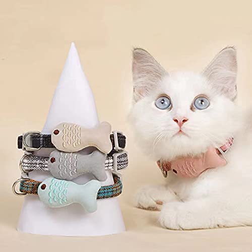 Cat Collar with Bell, MUZIEBA Safe Kitten Collar Kitty Necklace for Small Dogs Cat Kitten Girl Boy Adjustable Length(1pcs) Beige - BeesActive Australia