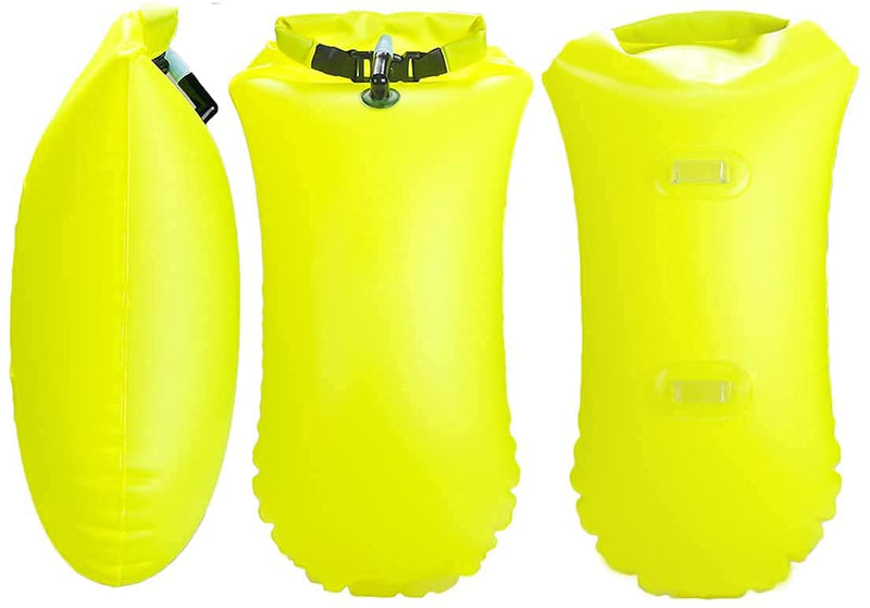 2 Pack 20L Waterproof Dry Bags Swim Bouy Float Swimming Marine Safety Inflatable Bubble Bag Visible with Storage Space & Adjustable Waist Belt,Lightweight for Swimmer,Training,Kayaking,Snorkeling - BeesActive Australia