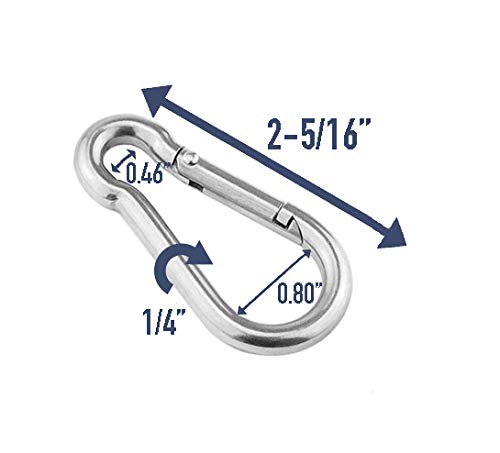 LiftBro 1/4" Heavy Duty Steel Zinc Plated Carabiner - Set of 4 - BeesActive Australia