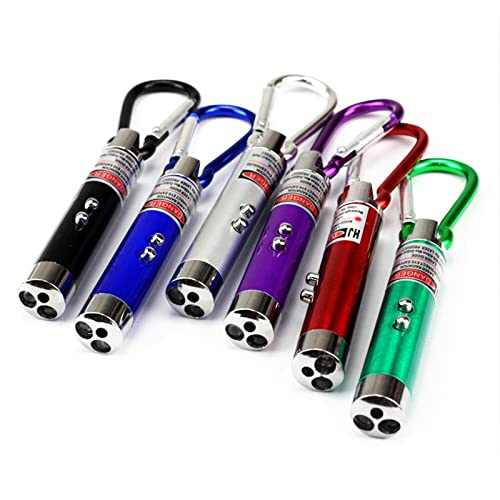 6PCS Mini Red Laser Pointer Cat Toy Interactive Training Tools White LED Torch Light Pet Supplies - BeesActive Australia