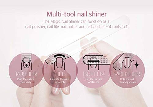 Thelstar Glass Magic Nail Shiner, Self Nail Care, Nail Buffer, Natural Shine Nail (Cherry Blossom Ending) Cherry Blossom Ending - BeesActive Australia