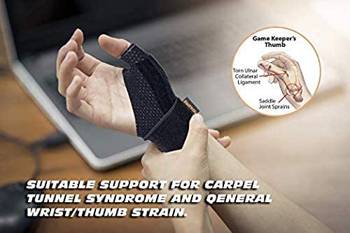 Thx4COPPER Compression Reversible Thumb & Wrist Stabilizer Splint for BlackBerry Thumb, Trigger Finger, Pain Relief, Arthritis, Tendonitis, Sprained, Carpal Tunnel, Stable, Lightweight, Breathable,S-M S-M - BeesActive Australia