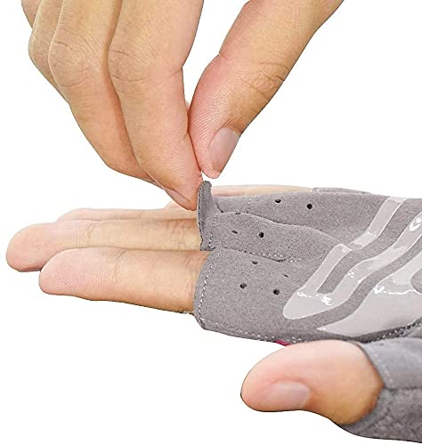 Luwint Women Fingerless Yoga Gloves Non Slip Padded - Barre Pilates Fitness Workout Training Wrist Exercise Accessories Pink Medium - BeesActive Australia