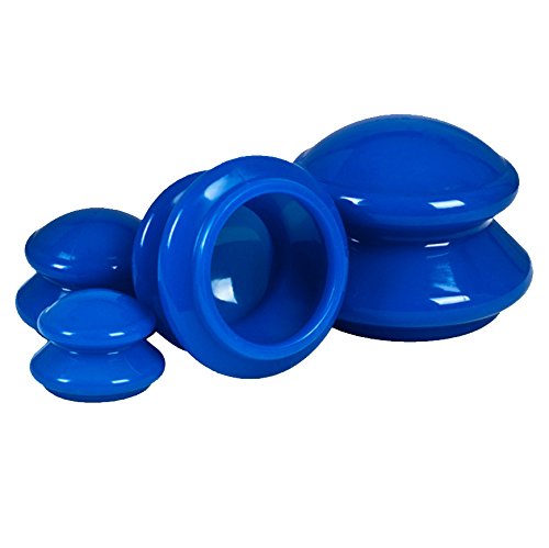 OFKPO 4PSC Different Size Suction Cupping Therapy Set Home Spa Cupping Massage Kit Rubber Cup Massage Kit For Body Massage And Pain Relief (Blue) - BeesActive Australia