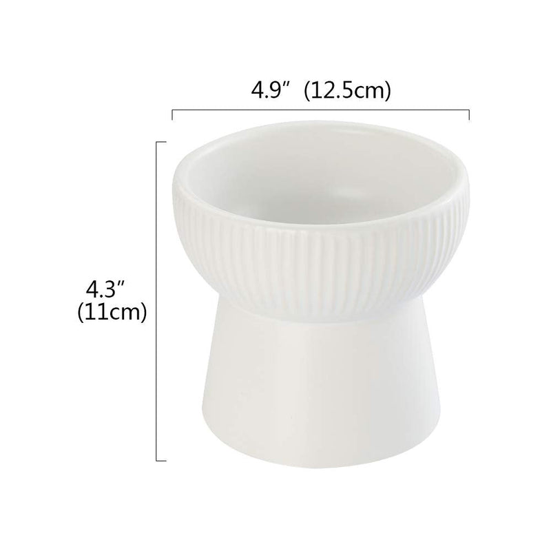 Ceramic Raised Cat Bowls, Elevated Food or Water Bowls, Stress Free, Backflow Prevention, Dishwasher and Microwave Safe, Lead & Cadmium Free style 1 White - BeesActive Australia