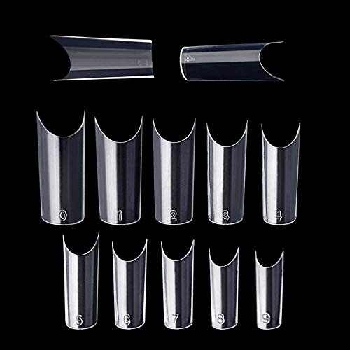 500pcs/Bag Pre Pinched C Curve Half Cover False Nail Tips Straight Square French Acrylic Nails - BeesActive Australia
