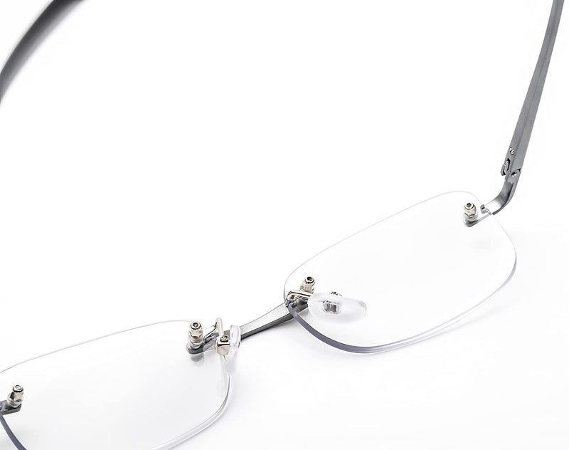 2 Pack Rimless Blue Light Blocking Reading Glasses for Men and Women with Spring Hinge Fashion Lightweight Computer Readers 2 Pack 1.0 x - BeesActive Australia