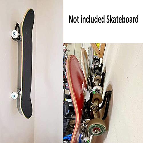 Pmsanzay Skateboard Wall Hanger Wall Storage Display Skateboard Wall Rack Wall Mount - Store Horizontally or Vertically/Adjustable Size - Hold up to 20 KG. (40LBS) - W/Hardware - No Board Included - BeesActive Australia