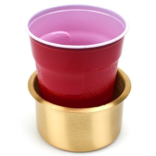 Jumbo Brass Drop-in Cup Holder for Poker and Card Tables - 2.25 Inch Tall, 3.75 Inch Diameter - Fits Water Bottles, Soda Cans, Beer Bottles, and More - BeesActive Australia