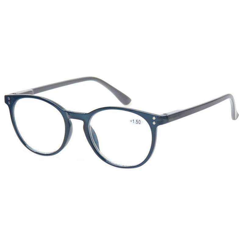 Kerecsen 4 Pack Retro Round Reading Glasses Men Women Spring Hinges Lightweight Quality Readers +2.0 Magnification 4 Mix Color - BeesActive Australia