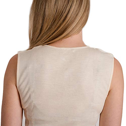 Hocosa Organic Wool-Silk Sleeveless Undershirt for Women 6 Natural White - BeesActive Australia