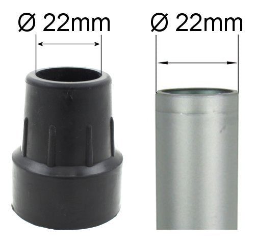 Qty: 4X 22mm 7/8" Heavy Duty Rubber Ferrules for Crutches - Black - by Lifeswonderful® - BeesActive Australia