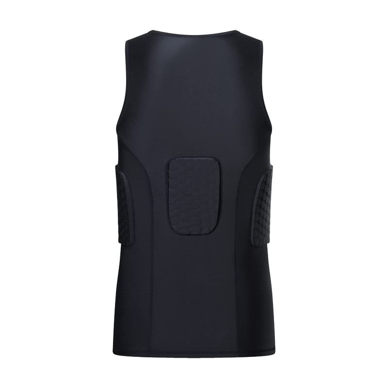 Mens Padded Football Shirt Rib Protectors Compression Shirts with Pads Basketball Protective Gear Rugby Tank Top X-Large - BeesActive Australia