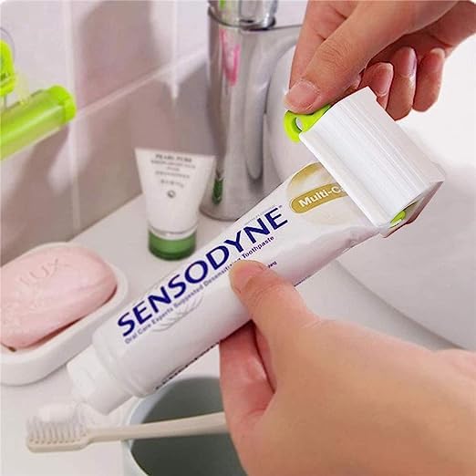 Toothpaste Squeezer,3 PCS Rolling Tube Squeezer Plastic Toothpaste Dispenser Rotate Toothpaste Seat Holder Stand for Bathroom - BeesActive Australia