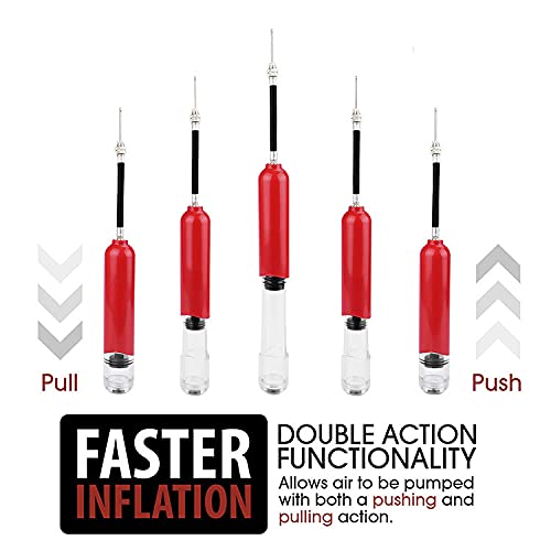 Small Dual Action Ball Pump,Hand Air Pump for Inflatable Balls,Perfect for Basketball, Volleyball, Soccer and Football | Comes with 1Additional Inflating Needles and Two Inflatable nozzles - BeesActive Australia