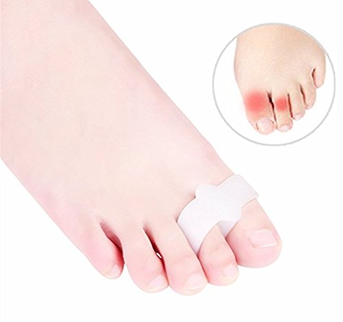 PEDIMEND Silicone Gel Toe Separator With 2 Holes | Toe Separator For Overlapping Toes | Bunion Protector | UNISEX | Foot Care (Double Loop Toe Separator, 1PAIR - 2PCS) Double Loop Toe Separator 1 Pair (Pack of 1) - BeesActive Australia
