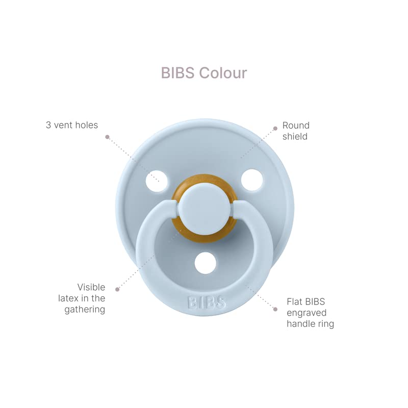 BIBS Colour Pacifier with Symmetrical Nipple| Natural Rubber Baby Pacifier | Set of 4 BPA-Free Soothers | Made in Denmark | Blush Mix | Size 6-18 Months - BeesActive Australia