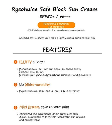 SoltreeBundle 2pcs Ryeohuiae Safe Block Sun Cream 60ml/2.03oz, SPF50+, pa+++ with SoltreeBundle Natural Hemp Paper 50pcs - BeesActive Australia