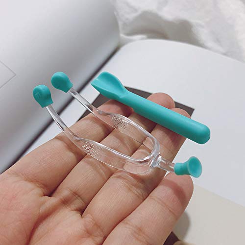 Soft Silicone Contact Lenses Remover and Insertion Tool, Contact Tweezers and Soft Scoop for Girls Lady with Long Nails (Green) - BeesActive Australia