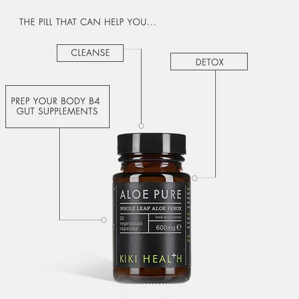 KIKI HEALTH Aloe Pure Capsules- | 20 Vegan Capsules | 10 Months Supply | Colon Cleanse, Digestion Support, Natural Soother - BeesActive Australia