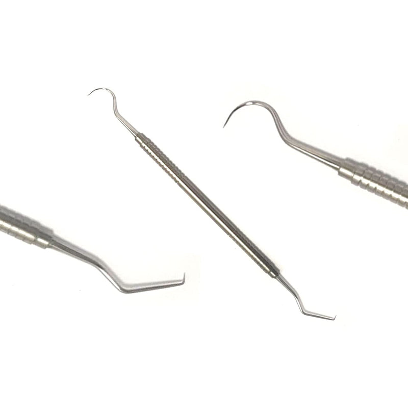 Hook Pick Double Ended Oral Hygiene Dental Explorer Stainless Steel Dentist Teeth Cleaning Probe Dental Student Dentist Tool Dental Picks Metal - BeesActive Australia