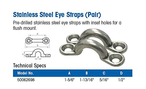[AUSTRALIA] - SeaSense Stainless Steel Eye Strap 