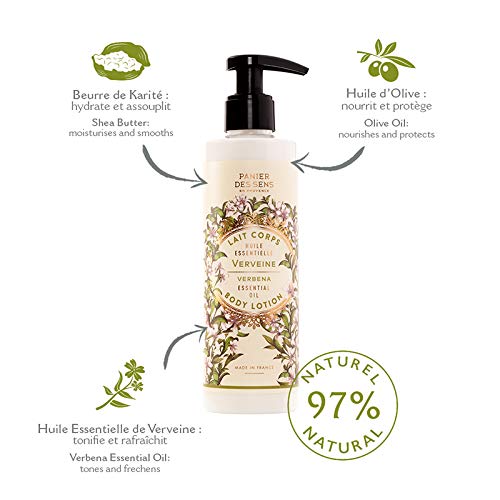 Panier des Sens Body Lotion, Moisturizer, Verbena - Made in France 97% natural - 8.45 Floz/250 ml - BeesActive Australia