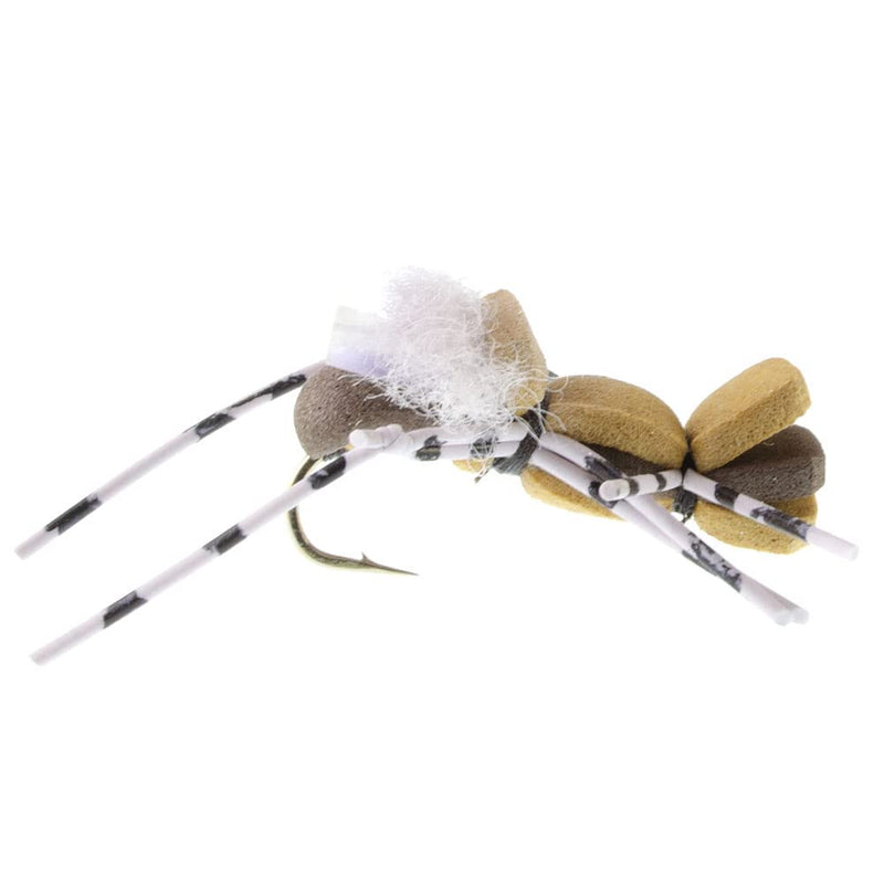 The Fly Fishing Place Fat Albert Foam Body High Visibility Grasshopper Dry Fly - 4 Flies - Hook Size 10 - Hopper Dropper Indicator Fly - BeesActive Australia