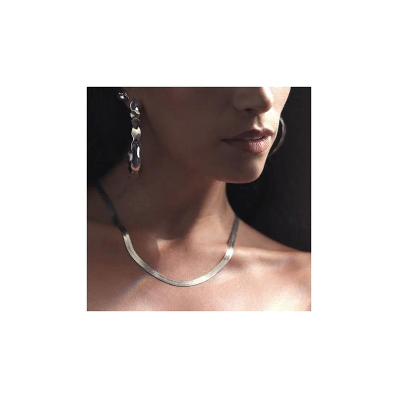 Verona Jewelers Sterling Silver 4.5MM Flexible Flat Herringbone Chain Necklace Men Women 16, 18, 20, 22, 24 Inch 925 Made in Italy 17.0 Inches - BeesActive Australia